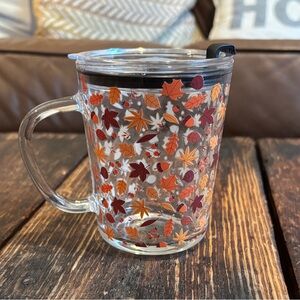 NWOT Autumn Glass 12 oz Travel Mug